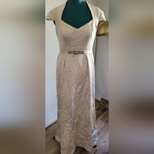 Champagne Theia Wedding Dress with Embellished Belt - 14